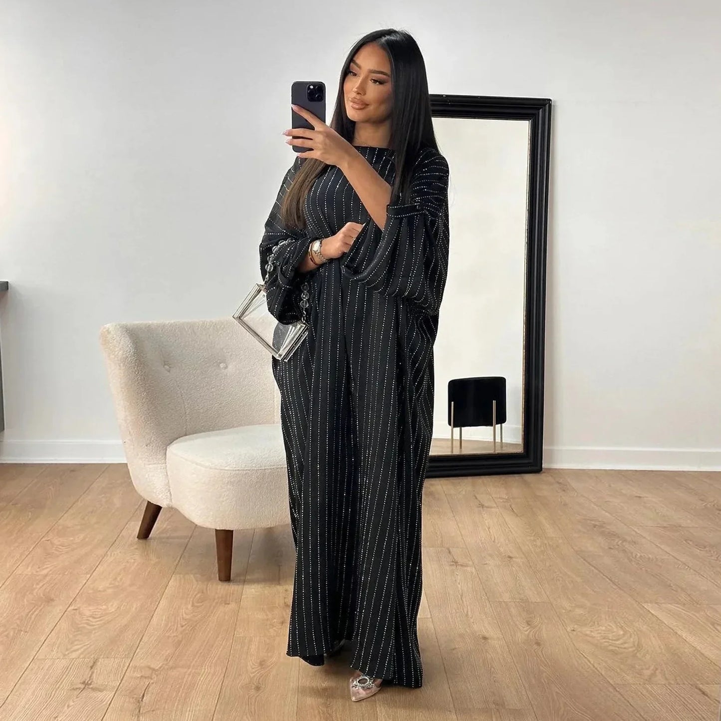 Abaya de Soirée – Élégance Brillante & Chic
